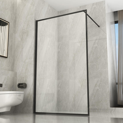 Parete Doccia Walk In H195cm 8mm Framed Profili Neri