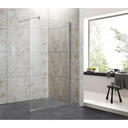 Parete Doccia Walk-In H195cm Cristallo Trasparente 8mm Anticalcare