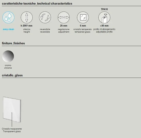 Caratteristiche Colacril Walk-in Cromo