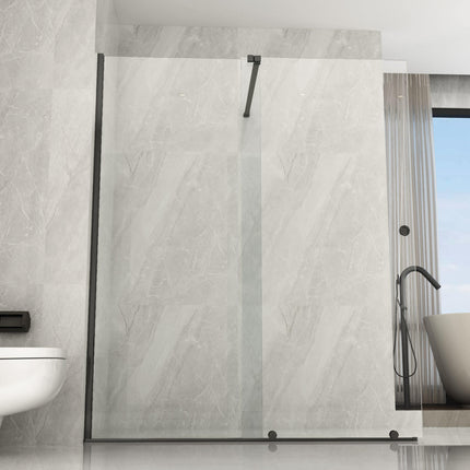 Parete Doccia Walk-In Scorrevole Profili Neri 8mm H195cm