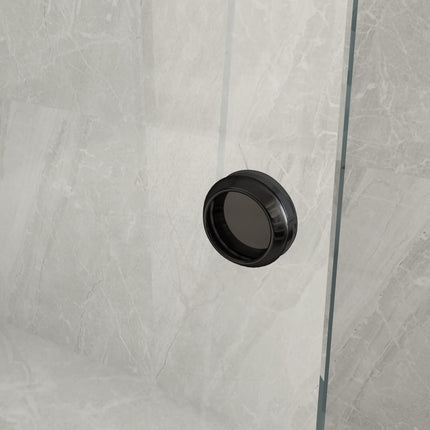 Parete Doccia Walk-In Scorrevole Profili Neri 8mm H195cm