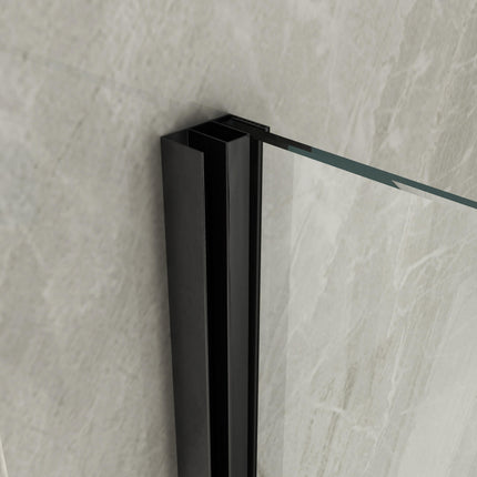 Parete Doccia Walk-In Scorrevole Profili Neri 8mm H195cm