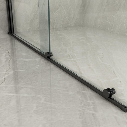 Parete Doccia Walk-In Scorrevole Profili Neri 8mm H195cm