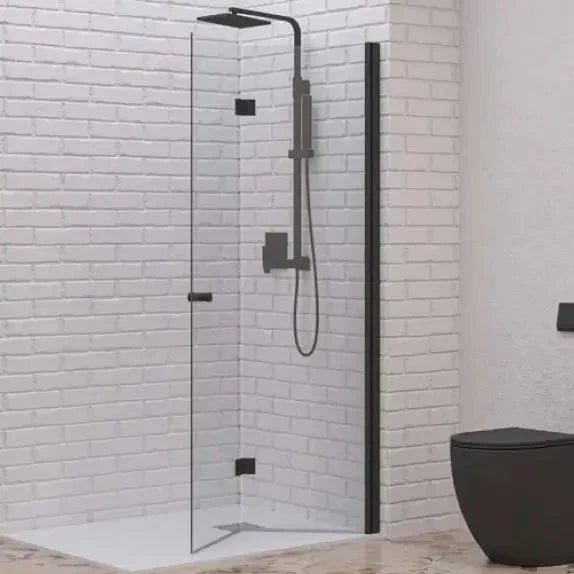 Parete Walk In A Libro H200cm Trasparente 6mm S7 Profilo Nero