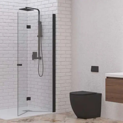 Parete Walk In A Libro H200cm Trasparente 6mm S7 Profilo Nero