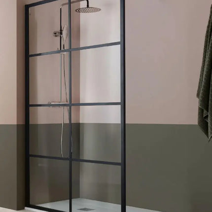 Parete Walk In H200 Anticalcare 8mm Trasparente Con Telaio A Finestra