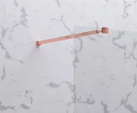 Parete Walkin H200cm Cristallo Trasparente 8mm Anticalcare Profili Rose Gold