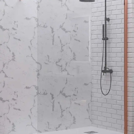 Parete Walkin H200cm Cristallo Trasparente 8mm Anticalcare Profili Rose Gold