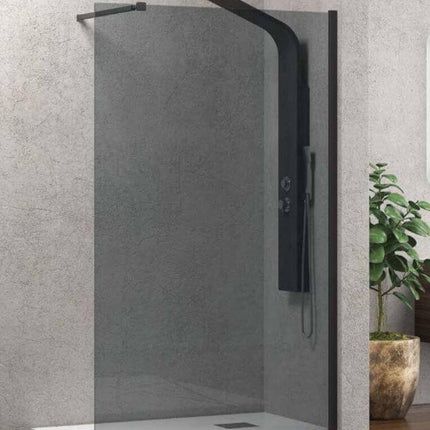 Parete Walkin H200cm Fumè 8mm Anticalcare Profili Gun Metal