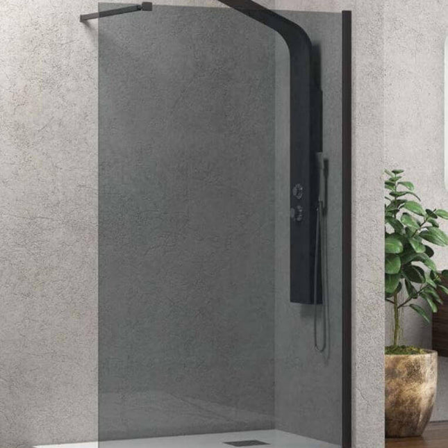 Parete Walkin H200cm Fumè 8mm Anticalcare Profili Gun Metal