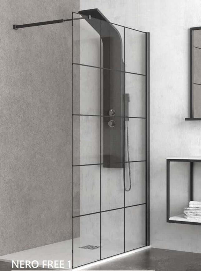 Parete Walkin H200cm Trasparente 6mm Stile Industrial