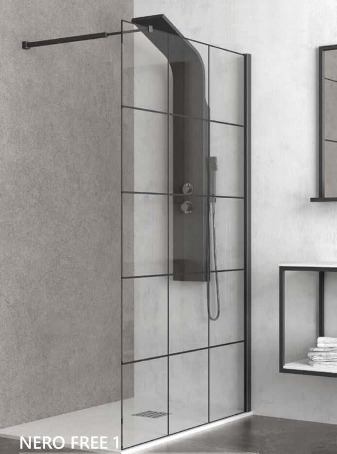 Parete Walkin H200cm Trasparente 6mm Stile Industrial