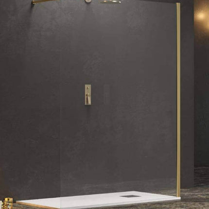 Parete Walkin Trasparente 8mm Anticalcare H200 Profili Color Oro