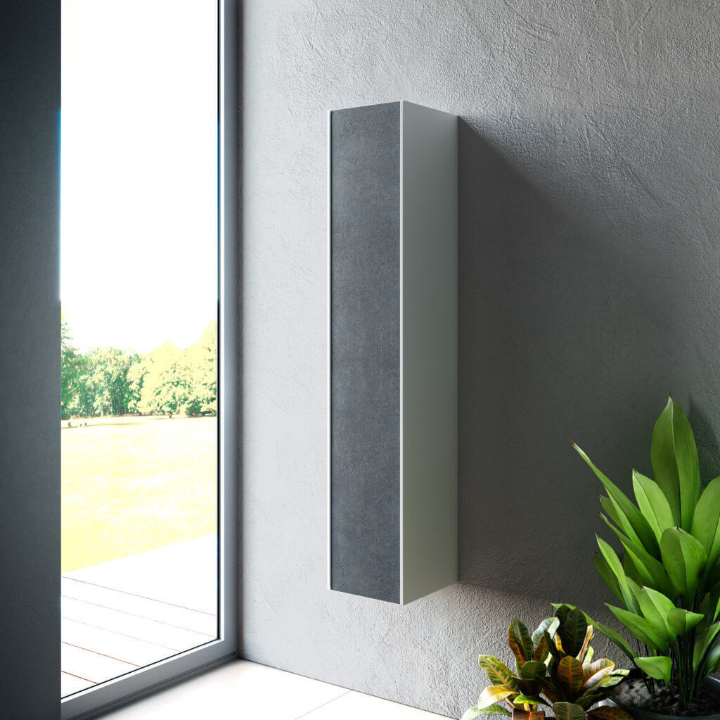 Pensile Colonna 25cm Sospesa per Bagno Blu Effetto Pietra