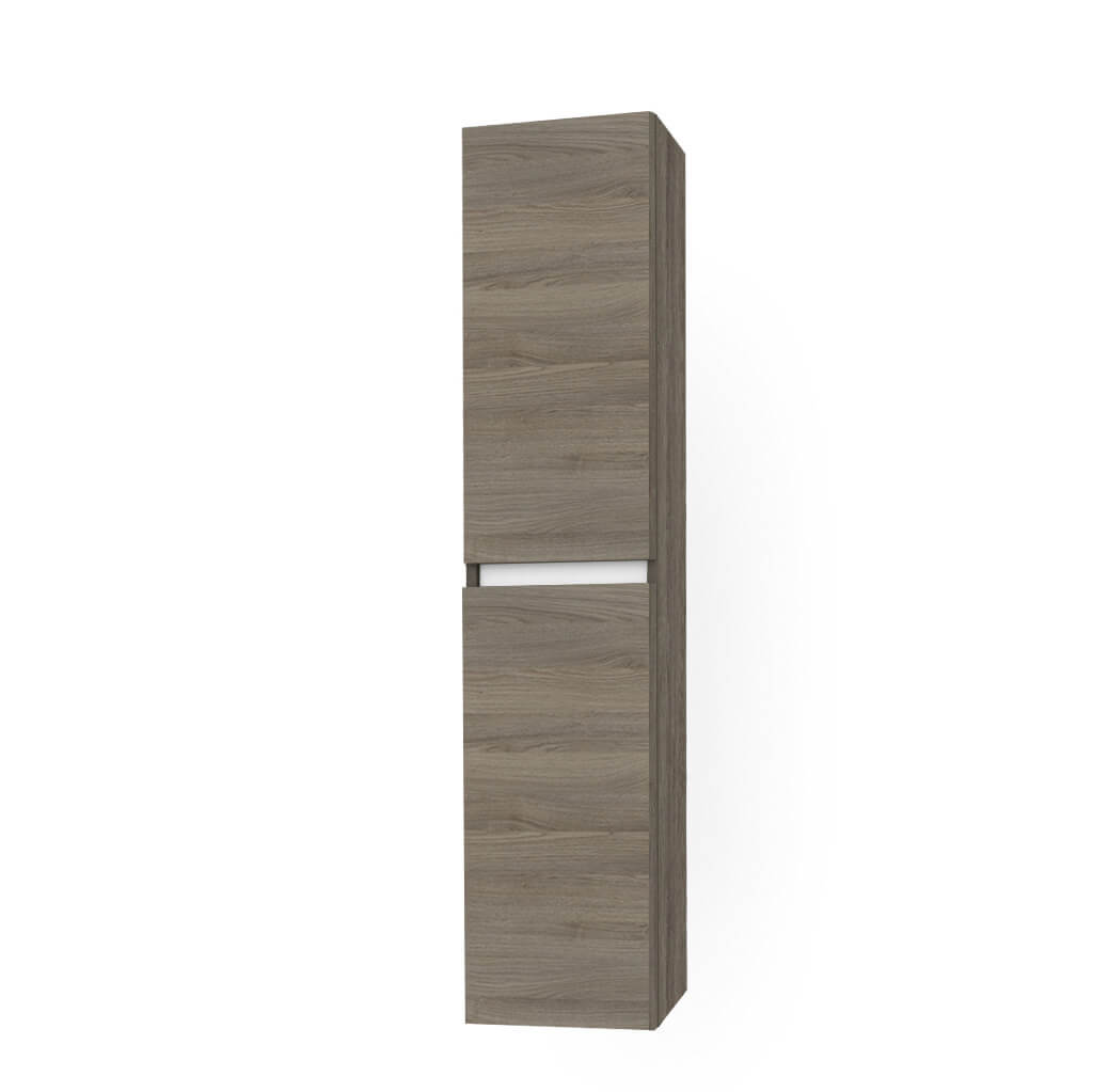 Pensile Colonna 35cm Sospesa Per Bagno Con Maniglia a Gola Rovere Cenere