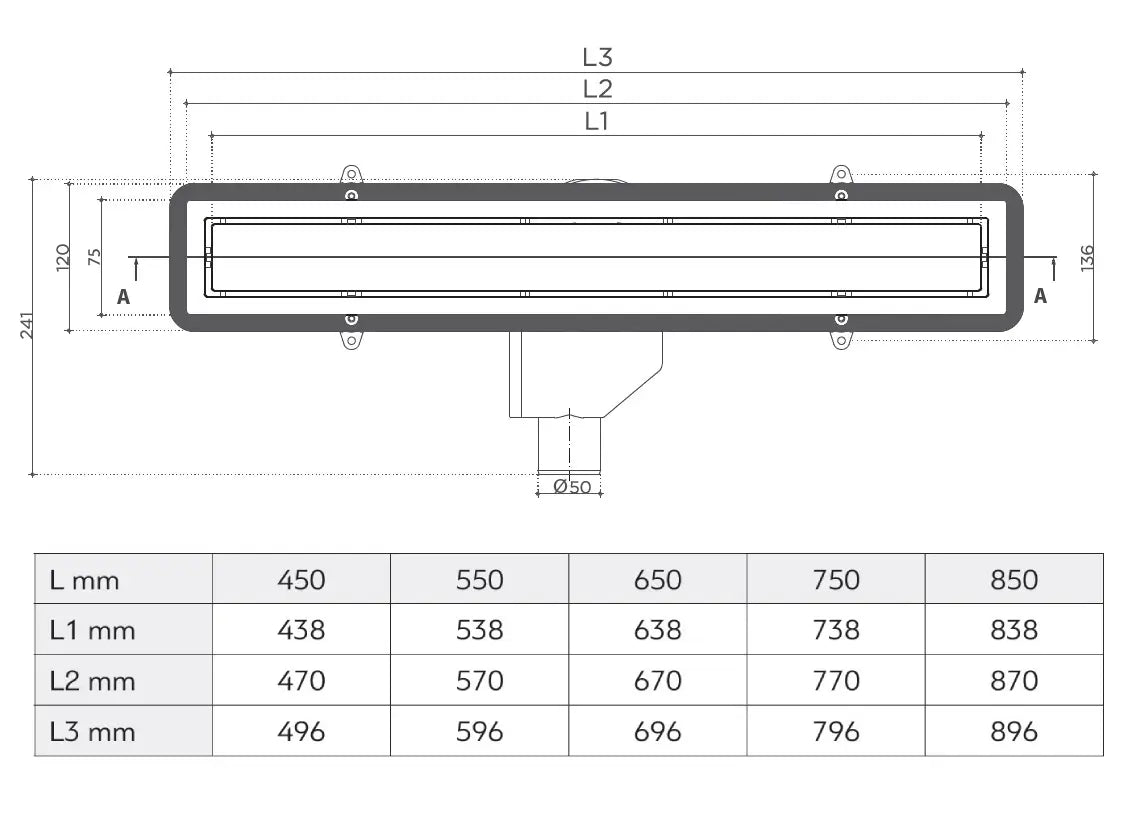 PESTAN - Canalina Di Scarico Doccia Acciaio Inox