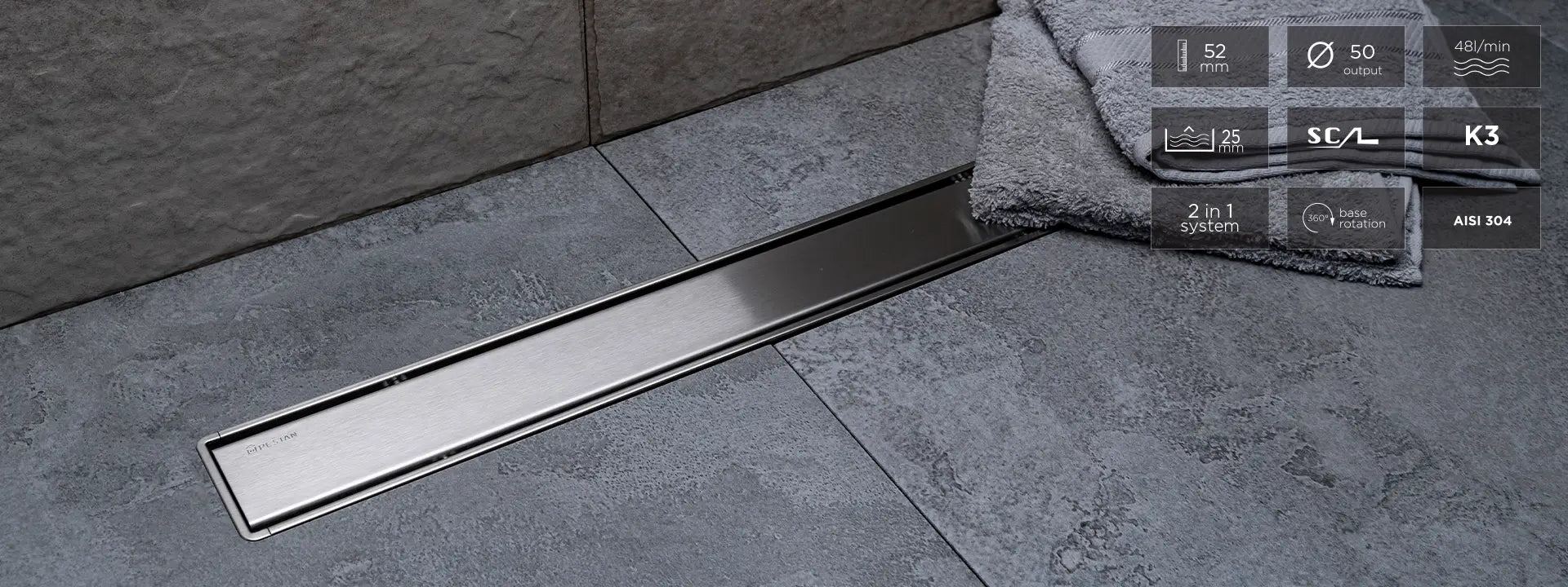 PESTAN - Canalina Di Scarico Doccia Acciaio Inox