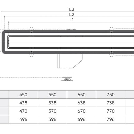 PESTAN - Canalina Di Scarico Doccia Acciaio Inox Nero Opaco
