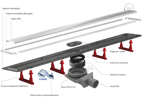 Componenti canalina di scarico Pestan