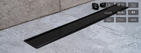 PESTAN - Canalina Di Scarico Doccia Acciaio Inox Nero Opaco