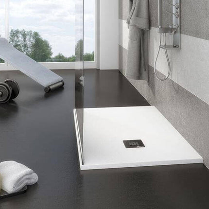 Piatto Doccia Solidstone Pietra Mineral Marmo Bianco H2.8cm