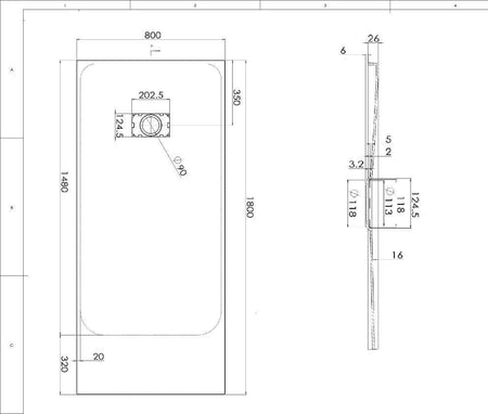 Piatto Doccia Spessore 2,6cm In SMC Effetto Pietra - Grigio Chiaro