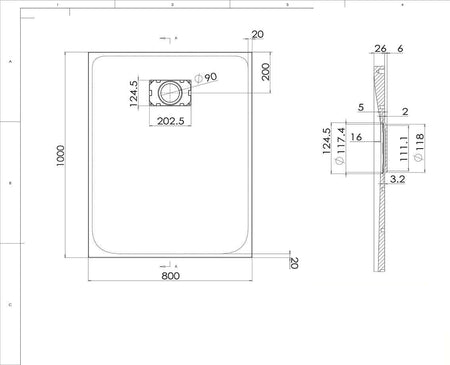 Piatto Doccia Spessore 2,6cm In SMC Effetto Pietra - Grigio Chiaro