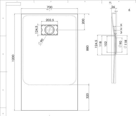 Piatto Doccia Spessore 2,6cm In SMC Effetto Pietra - Grigio Chiaro