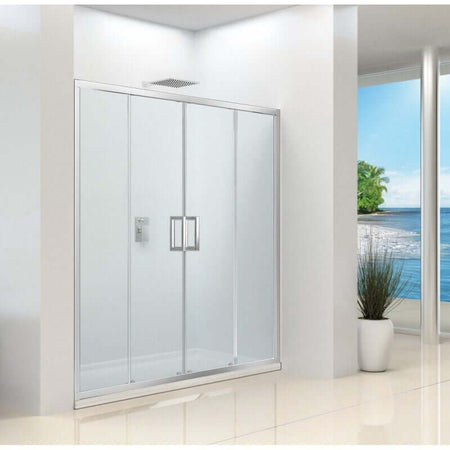 Porta Doccia 170cm Doppia Scorrevole 6mm Cristallo Trasparente Anticalcare