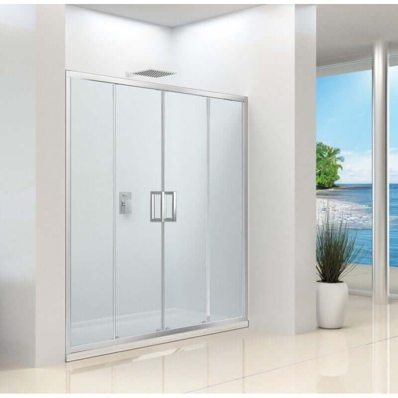 Porta Doccia 170cm Doppia Scorrevole 6mm Cristallo Trasparente Anticalcare