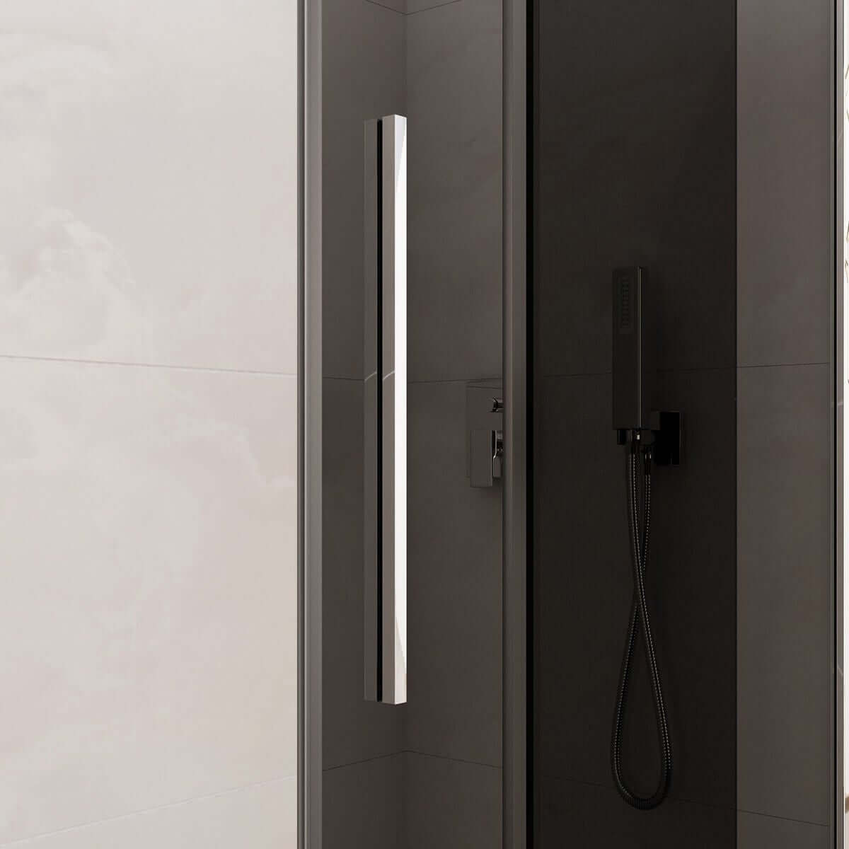 Porta Doccia Fumè 120cm Cristallo 8mm Scorrevole Anticalcare