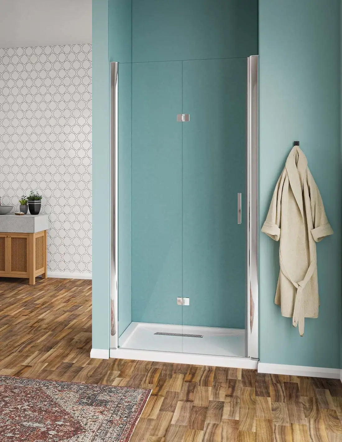 Porta Doccia H190cm Anta a Libro 6mm Apertura Interna/Esterna