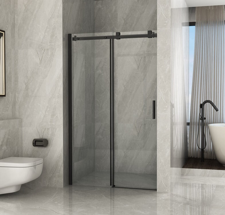 Presa acqua tonda nera opaca con supporto doccetta Presa acqua tonda nera opaca con supporto doccetta