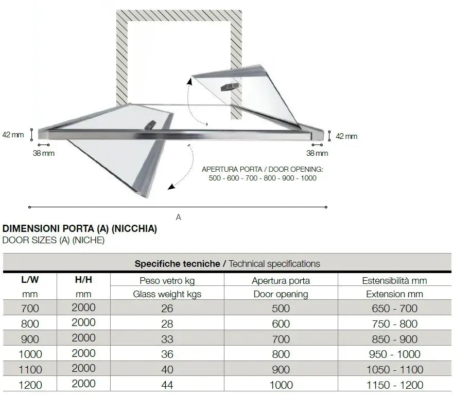 Porta Doccia Saloon Anticalcare 6mm H200 - FPSL60