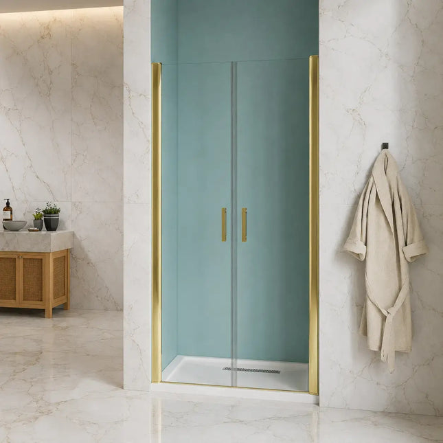 Porta Doccia Saloon Profili Oro H190 6mm Trasparente