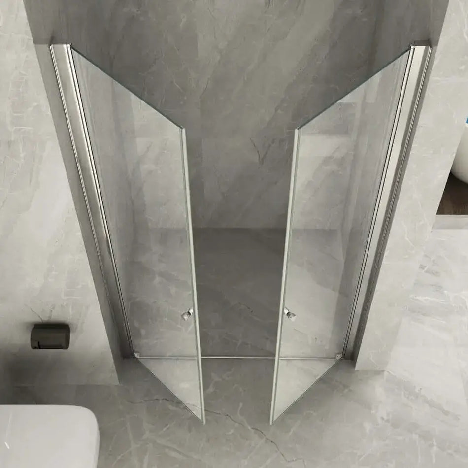 Porta Saloon Cristallo 8mm Trasparente Per Doccia a Nicchia - Nova 2.0 - Porta Doccia Idrom
