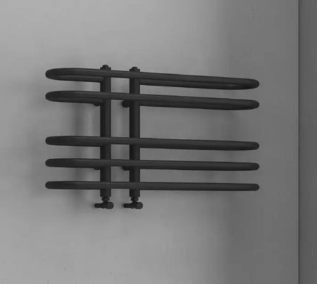 Radiatore Scaldasalviette Nero Opaco Design Moderno - 70x40