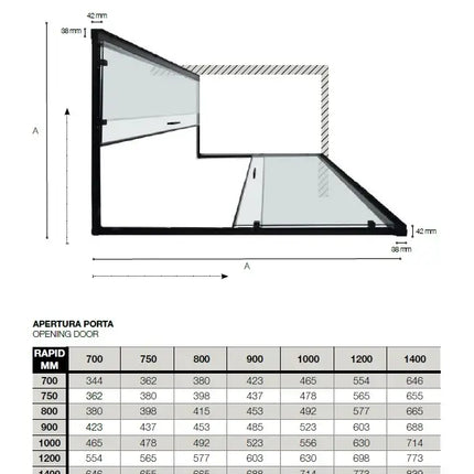 RAPID | Box Doccia Tre Lati Profili Neri 6mm Anticalcare Montaggio Rapido