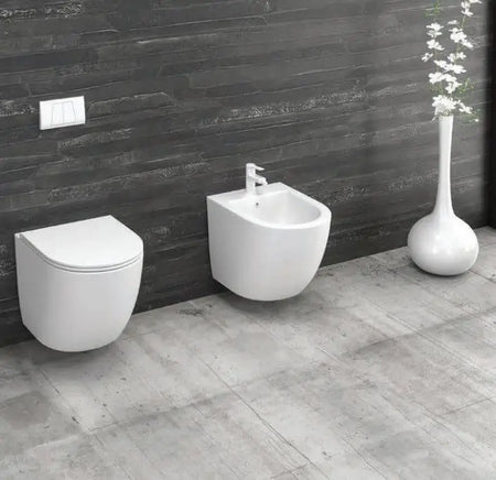Sanitari Moderni Filo Muro Bianco Opaco - MILOS