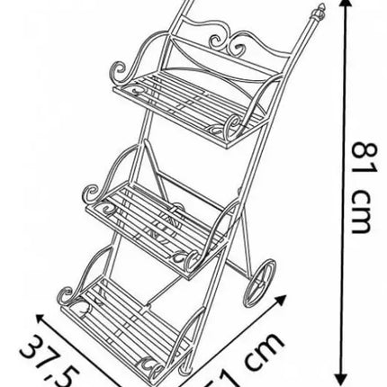 Etagère Scaffale Da Terra Stile Provenzale Ferro Bianco Intagliato 3 Ripiani