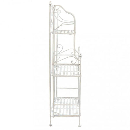 Scaffale Da Terra Stile Provenzale Ferro Bianco Intagliato
