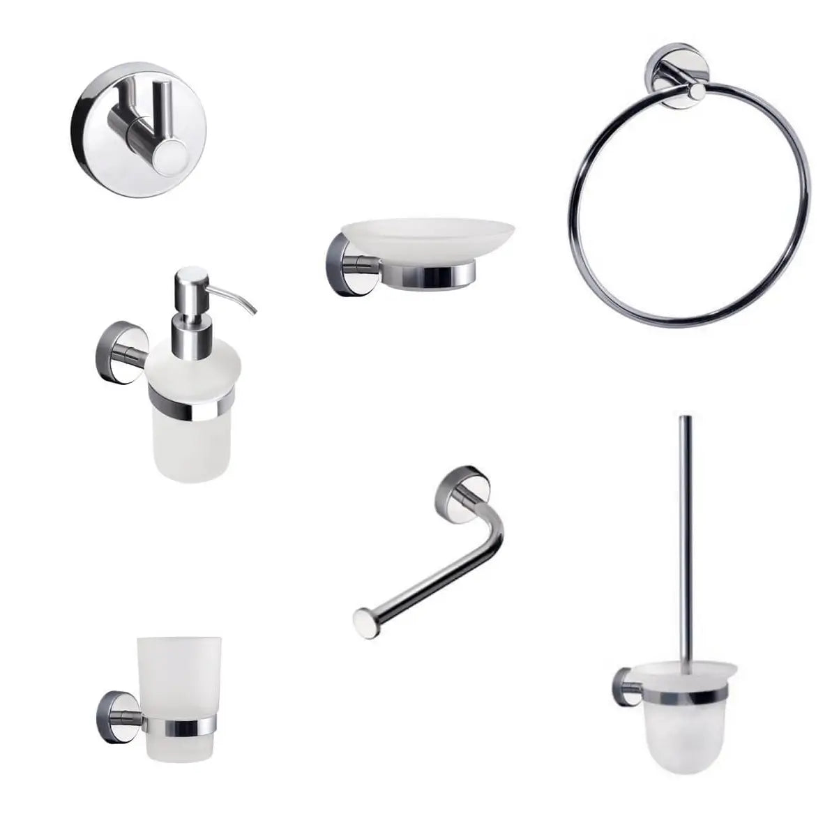 Set Accessori Bagno Vetro Temperato Design Sospeso