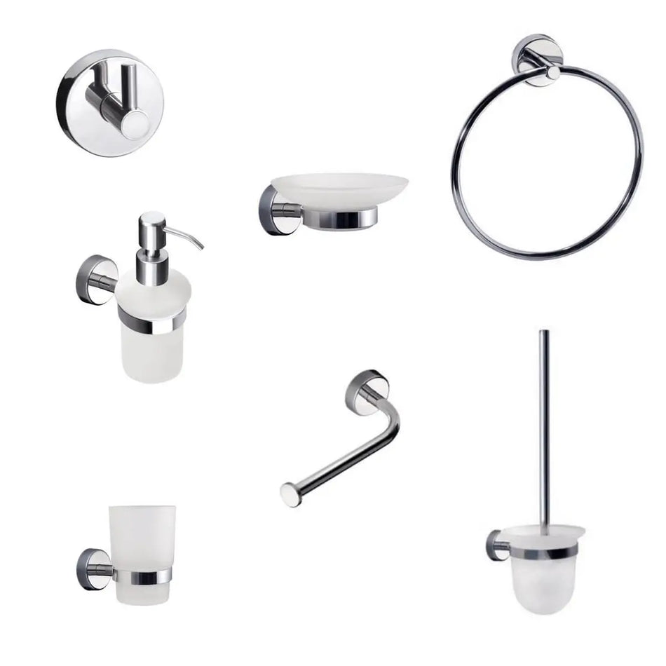 Set Accessori Bagno Vetro Temperato Design Sospeso