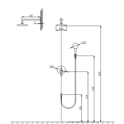 Set Doccia Completo Da Incasso Color Oro
