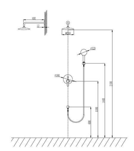 Set Doccia Termostatico Cromato Installazione Ad Incasso