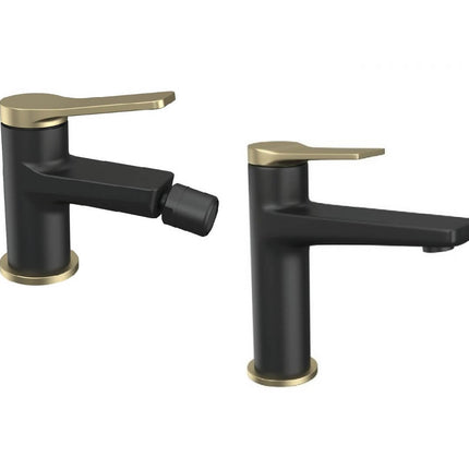 Set Rubinetteria Lavabo e Bidet Colore Nero Opaco e Bronze