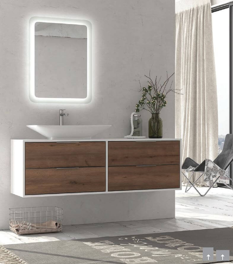 Specchio Da Bagno Rettangolare Luce LED Design
