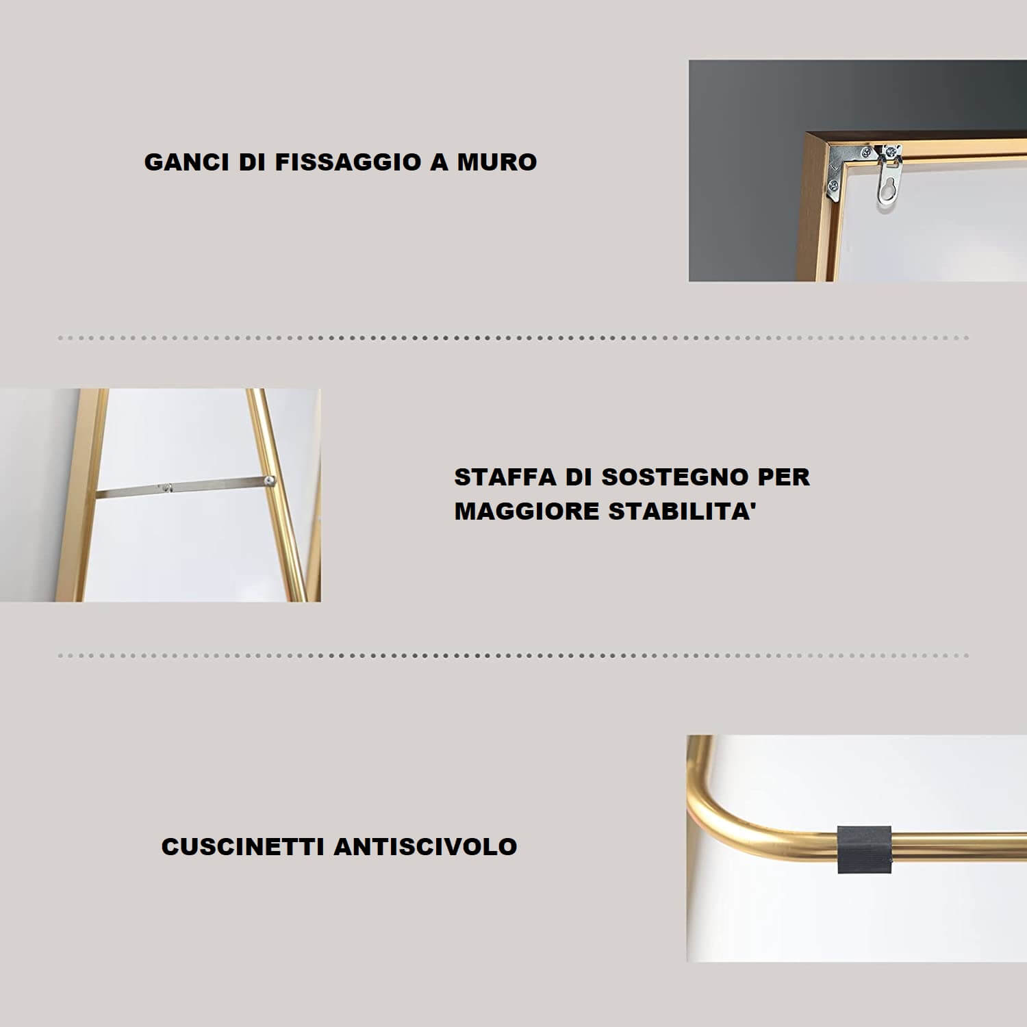 Specchio A Figura Intera BEAUTYPEAK 81x180 Cm – Grandi Specchi Da Pavimento O Parete Con Cornice Sottile In Alluminio - 5