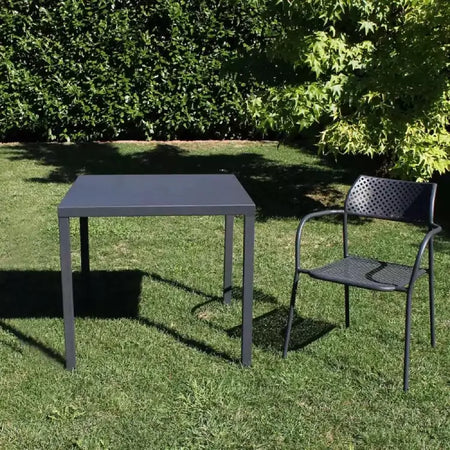 Tavolo da Pranzo in Alluminio Impilabile Quadrato