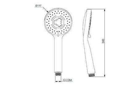 Telefono Doccia Triplo Getto In ABS Cromato - 1020
